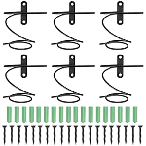 Haudang Packung mit 6 An der Wand Montierten Wein Regalen – Rot Wein Flaschen Display Halter mit Schrauben, Metall Wein…