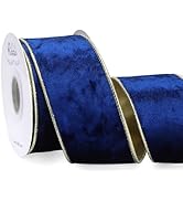 Amazon.com: Ribbli Christmas Ribbon Wired Blue and Silver Christmas ...