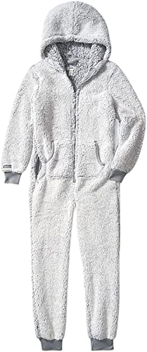 Victoria's Secret Pink One Piece Sherpa Pajama Hoodie Color Gray Size X-Small New