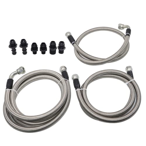 Gxarts Transmission Cooler Lines Kit Heavy Duty Hose Compatible With Dodge Ram 47Re 1996 1997 1998 1999 2000 2001 2002 #TOP2