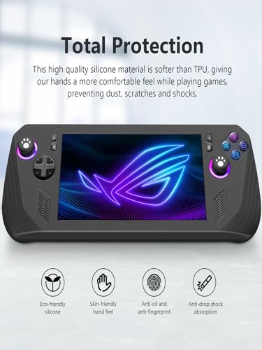 Image of Silicone Case for ASUS ROG Ally X 2024 New Soft Silicone Anti-Fall Shockproof Protective Kids Friendly for Rog Ally X Gaming Console Accessories (Black)