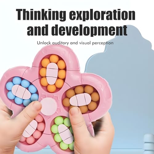 Image of Rotating Magic Bean Decompression Rotating Small Beads Magic Cube Toys for Kids Puzzle Educational Toys for Kids (Random Color) (Magic Bean Game 3)