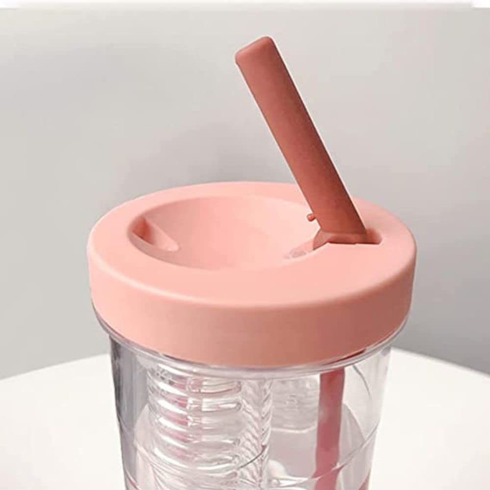 FDCA541 Fruit Infuser Water Bottle Juice Drinking Bottle Sports Water Bottle with Straw, Drinking Cup Portable Large Capacity for Gym, Outdoor 700 ML (Multicolor, Pack of 1), Plastic