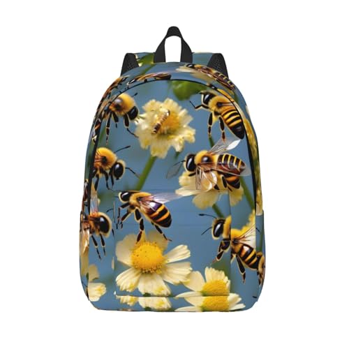 Sac à dos ordinateur portable femme motif abeille pour voyage et affaires