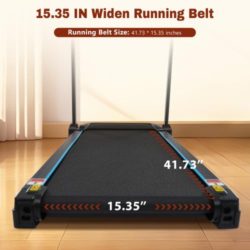 Image of Treadmill Walking Pad Electric Foldable | 3.5HP Hydraulic Auto Incline 350Lbs Capacity | 10MPH Heart Rate Bluetooth Type C | Compact Small Spaces Home Gym