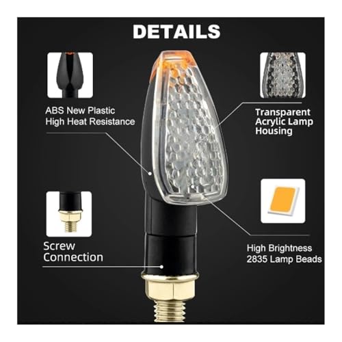 Clignotants moto 14LED ambre feux signalisation 12V indicateurs de direction - 5