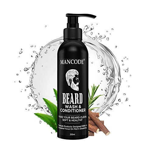 MAN CODE Mancode Beard Growth Oil + Beard Wash&Conditioner 50Ml + 200Ml For Patchy Beard Mens Grooming Beard&Mustache Care Kit Combo For Men,100 Grams