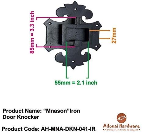 Adonai Hardware Mnason Antique Iron Door Knocker (Oil Rubbed Black Living Finish)