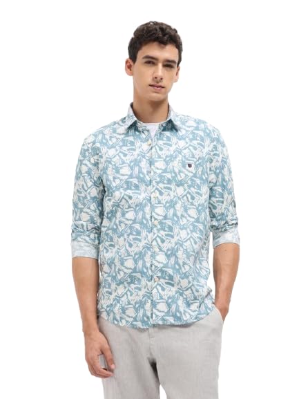 Sky Blue Abstarct Printed Casual Shirt | Casual Wear for Men-image-16