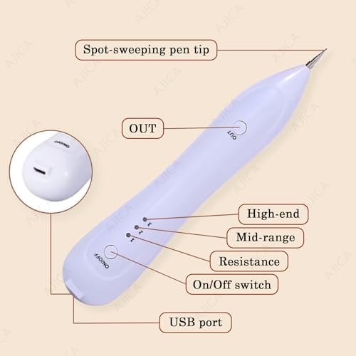 Image of Electric Freckle Skin Mole Dark Spot Remover Pen Skin Tag Remover Dark Spot Wart Speckle Tattoo Removal Pen Multi-Speed Adjustable