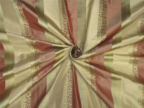 Taffetas de soie jacquard bordeaux et doré, tissu haute couture au mètre pour création luxe