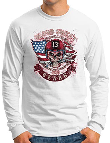 Motorcycle Skull Garage Tuning t-shirt manches longues OM3 pour homme