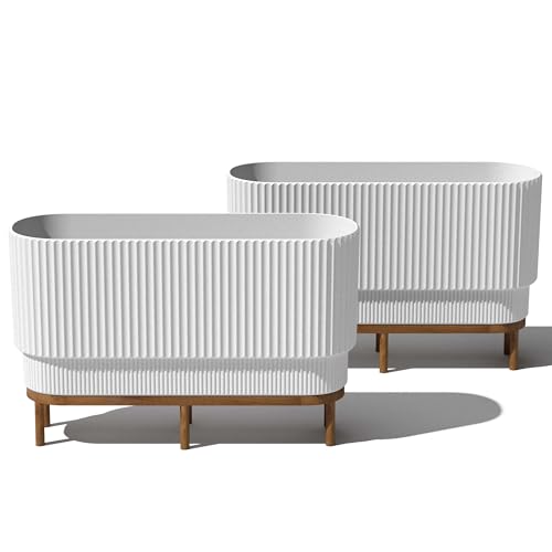 Image of Veradek Demi Series Raised Long Planter - Wide Planter with Stand