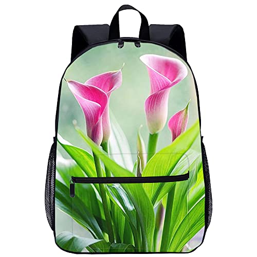 Sac à dos léger avec bretelles confortables | Cartable filles imprimé fleur 3D