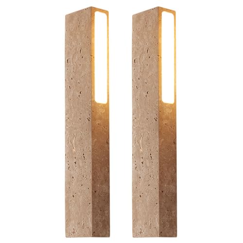 Applique da Parete per Interni da 46 cm (18,1') Lampada da Parete In Pietra Gialla con Illuminazione Su 2 Lati Montaggio A Parete Cablaggio Fisso Alabastro Naturale Led Pietra per Bagno Soggiorno Ca