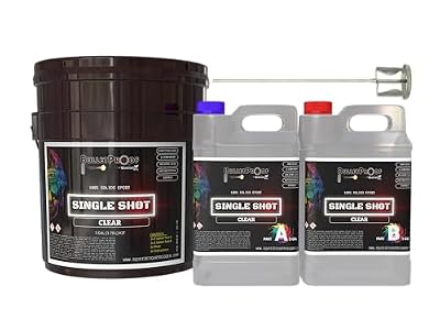 BP Resins: Single Shot |100% Solids Epoxy Resin Kit (3 Gallons) Solvent-Less, Two Component Gloss Coat Finish- Low VOC! Industrial Use, Garages, Floors, Wood, Acrylic & More! (CLEAR) + FREE MIXER