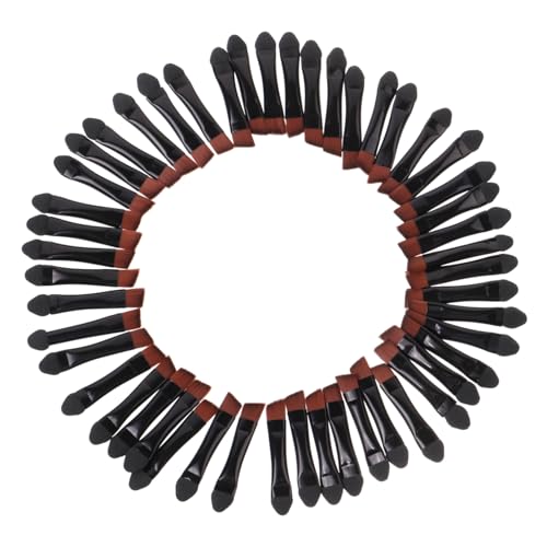 TOVINANNA 50pcs Makeup Eyeshadow Alicators Double-ended Eyeshadow Brush for Women Comfortable Touch Non-slip for Travel