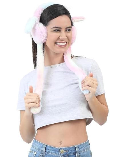 Winter Plush Bunny Earmuffs for Women & Kids | Moving Rabbit Ear Warmer | Soft Woolen Windproof Foldable Ear Muffs for Girls & Boys – Cute Winter Gift Multicolour-image-27