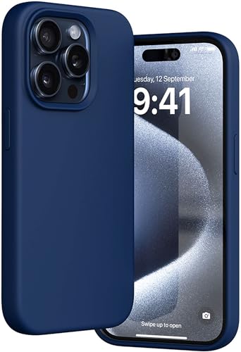 Image of Vaku Luxos Back Cover Case for iPhone 15 Pro Max Scratch Resistance Slim Fit Protective Design Military-Grade Protection Support Mag-Safe Wireless Magnetic Charging - Navy Blue