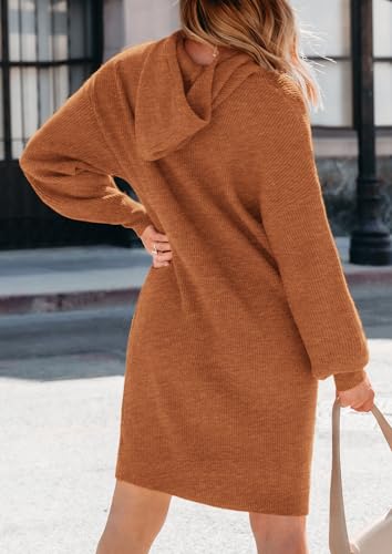 PRETTYGARDEN Womens Fall Sweater Dress Casual Long Sleeve Chunky Knit Pullover Oversized Hoodie Tunic Sweaters Winter Clothes