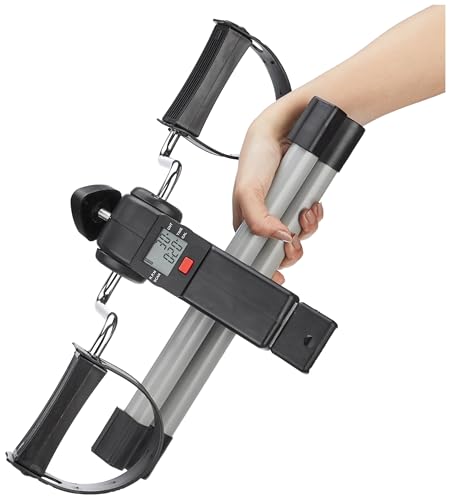 Image of Amazon Basics Mini Bike Digital Pedal Exerciser | Mini Cycle for Home Workout I Heavy Material with Fixing Strap, Adjustable Resistance & LCD Display | Versatile Workout Equipment | Black and Grey