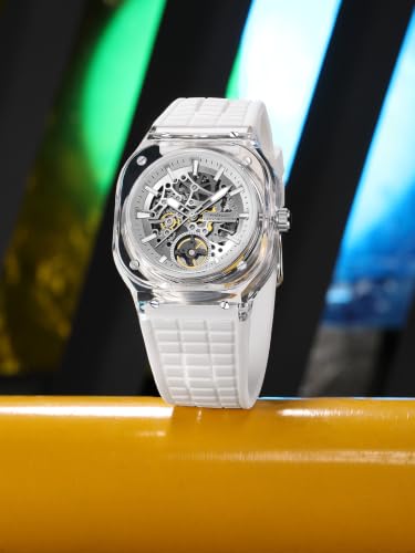 Image of French Connection | Skeleton Dial | Transparent Acrylic Case | Silicone Strap | Quartz Watch for Men - FCG01