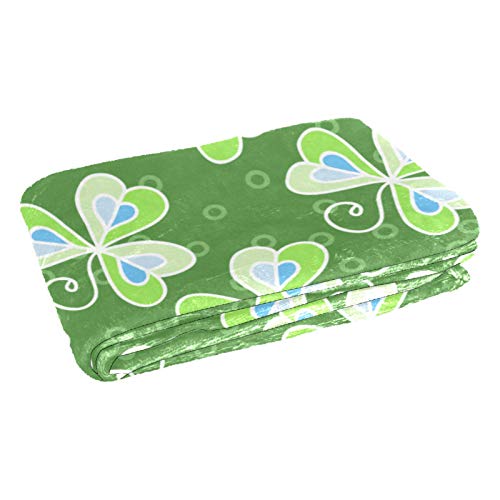 Couverture chaude à motif trèfle thermorégulatrice pour lit