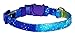 Galaxy Cat Collar - Outer Space Cosmos of Blue and Purple - 100% Cotton - 3/8 Inch Wide - 2 Sizes - Breakaway Safety Buckle- Handmade by Green Acorn Kitchen (Cat - 7.5 to 12 Inches)