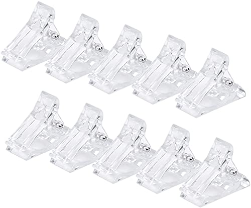 Jinlaili 10 Pcs Nail Tips Clip for Quick Building Poly Fingernail Gel Transparent Extension Glue Clip for DIY Manicure Nail Art Finger Plastic Builder Clamp Nail Pinching Clips for Nail Extension Gel