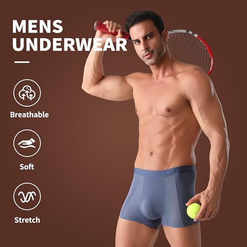 6 Pack Upgrade Modal Boxer Briefs- Breathable Mens Soft Comfortable Underwear2
