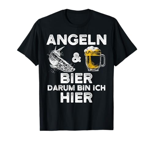 Lustiges Angler T-Shirt - Angeln und Bier für Fischer T-Shirt