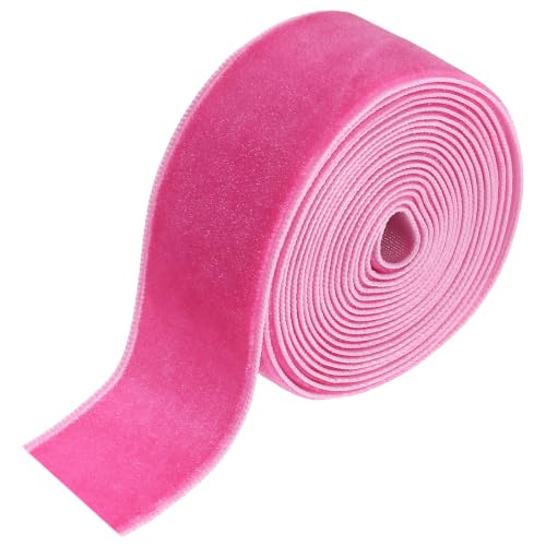 MECCANIXITY Ruban velours 1 po x 2 verges simple face, rose foncé