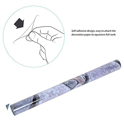 Aquarium Sticker, Rock Stone Fish Tank Wallpaper Easy to Apply and Remove PVC Sticker Pictures Poster Background Decoration (61 * 41cm) - Image 4
