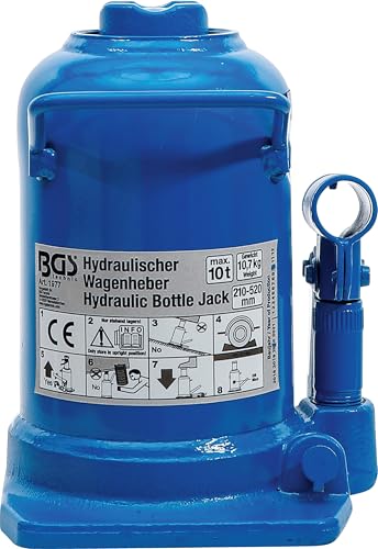 Cric à vérin hydraulique de 10 tonnes compact BGS 1977 en acier forgé