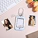Classicseali 2 Pcs Photo Card Keychain, Cute Photocard Holder Keychain with Spiral Wrist Coil, Photo Keychains for Bus Cards Credit ID Bank Card Pendant, Blue & Pink