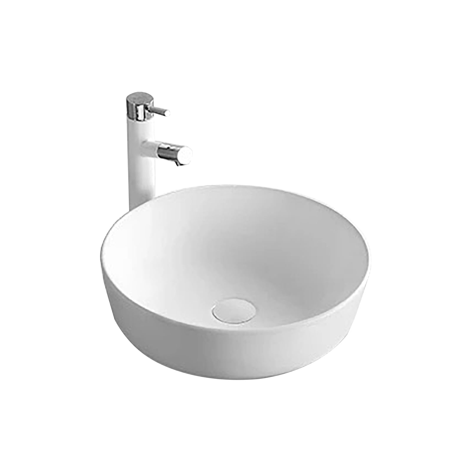 ASerZenith Bathroom Vessel Sink Vanity, Modern Above Counter Sink Bowl With Pull-Down Faucet, Wash Sinks Basin Ceramic Easy To Install, For Cabinet Lavatory Vanity Cloakroom(A)