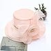 Z&X Organza Church Fascinator Wedding Tea Party Derby Hats for Women Flower Wide Brim Sun Hat Peach Pink