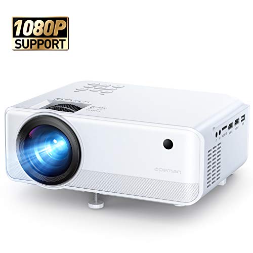 Mini Projector, APEMAN 4500 Lumen 1080P Supported Projector, 200'' Display 50000 Hrs LED