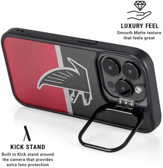 Skinit Kickstand Phone Case Compatible with iPhone 14 Pro Max - Officially Licensed NFL Atlanta Falcons Vintage Design