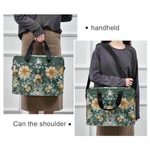 Bolso para laptop floral verde 15.6 pulgadas miniatura 2