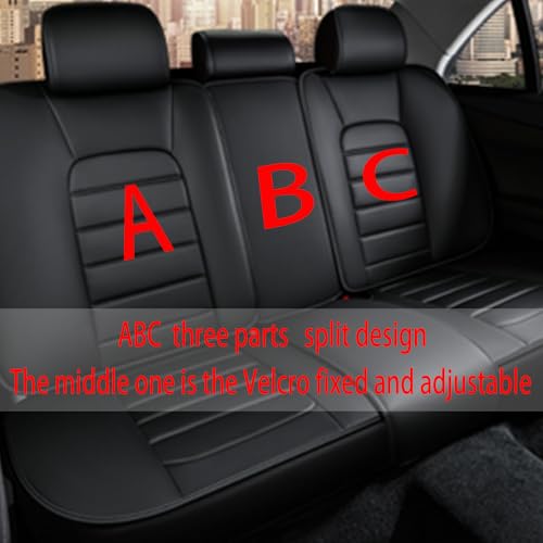 Image of Fit for Sedan SUV Pick-up Truck,Automotive,Ice Slik Nappa Leather Car Seat Covers,Waterproof Durability Washable Seat Covers,5 Seat Complete Set Luxury Car Seat Cover(Black)