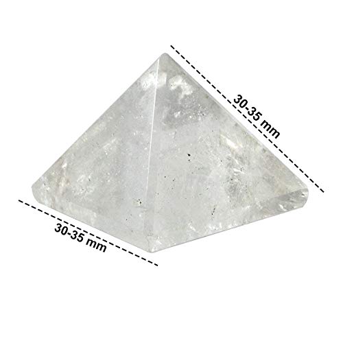 Image of Reiki Crystal Products Natural Clear Quartz Pyramid for Reiki Healing and Crystal Healing Stone Pyramid Size 30-35 mm (Color : Clear) Pack of 1 pc