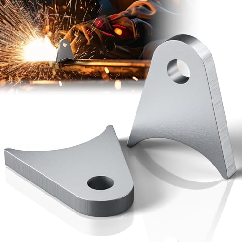 Image of 2 Pcs Weld on Tabs with 1 /2 inch Holes,Steel Gussets Weld On,Universal Weld on Shock Mount,Weld on Lights Tabs,Weld on Tabs Axle Bracket,Radius Chassis Weld Tabs for Weld On- 1 /5 inch Thick