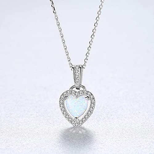 Collier coeur opale de feu argent : cadeau Saint Valentin idéal