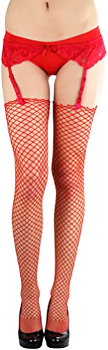 ToBeInStyle Women's Seductive Punk Rock Basic Unfinished Rawedge Fishnet Thigh Highs4