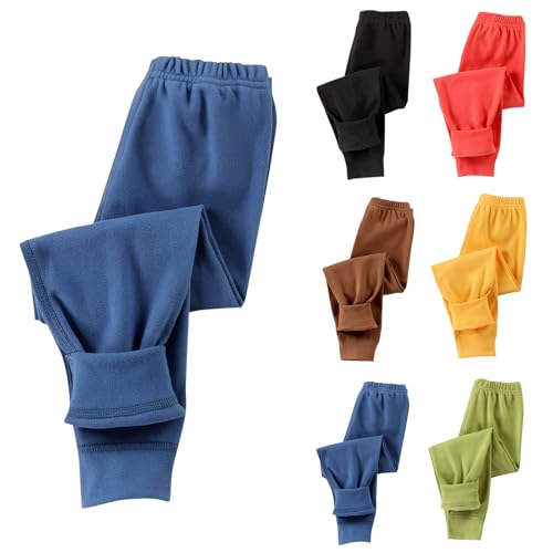 Kids Toddlers Boys Basic Fleece Lined Thermal Sweatpants Warm Winter Elastic Waist Athletic Track Pants for Girls 1-11 Years2