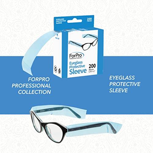 ForPro Professional Collection Eyeglass Protective Sleeves, Fits All Size Eyeglasses, 5.75\" x 1\", 200-Count