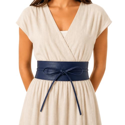 Image of FASHIONGEN - Woman Italian leather Obi belt, CASSIANE