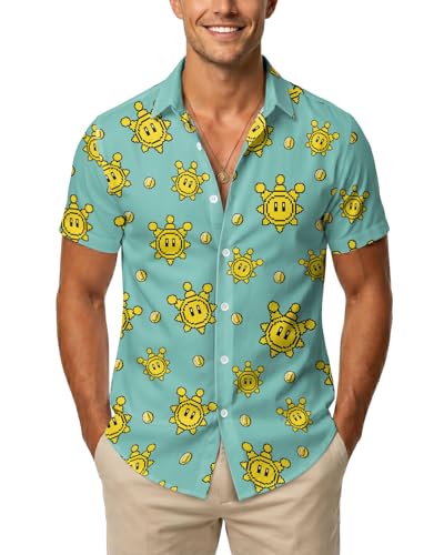 Image of 99TIMORO Fathers Movie Hawaiian Shirt for Men, Characters Button Down Short Sleeve Top, Summer Beach Gifts