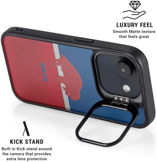 Skinit Kickstand Phone Case Compatible with iPhone 16e - Officially Licensed NFL Buffalo Bills Vintage Design